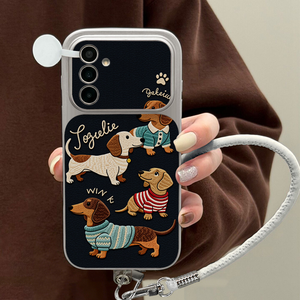 Leatherwork Drawing - การ์ตูนดัชชุนด์เคสโทรศัพท์สำหรับซัมซุง A56 A55 A57 A36 A37