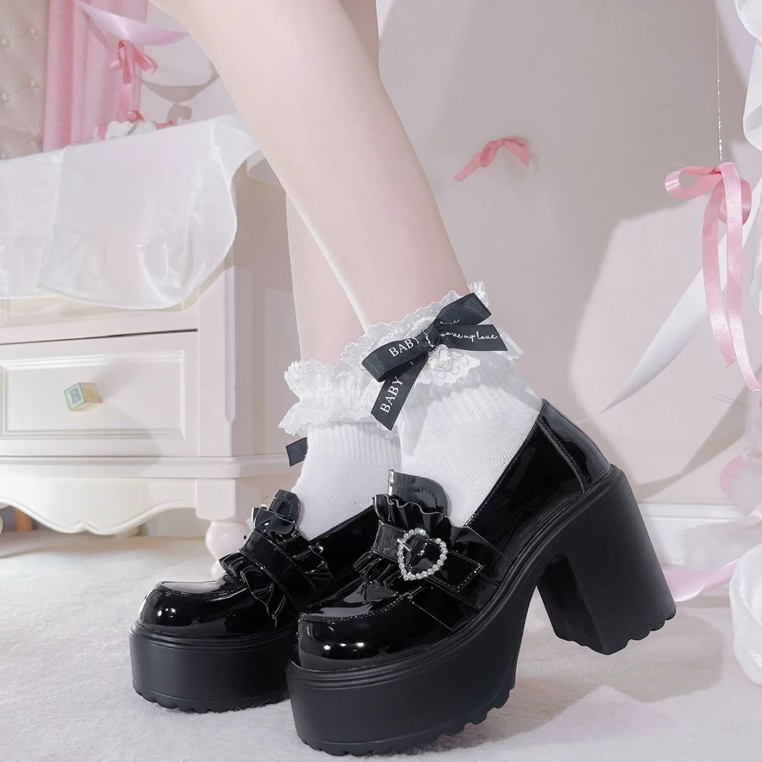Leather Work Dress - ด้านล่างหนาMary Janeรองเท้าหนังขนาดเล็กผู้หญิง2025ฤดูใบไม้ร่วงออกแบบใหม่Punk Lolitaรองเท้าแฟชั่นผู้หญิงอเนกประสงค์Loafers Casual
