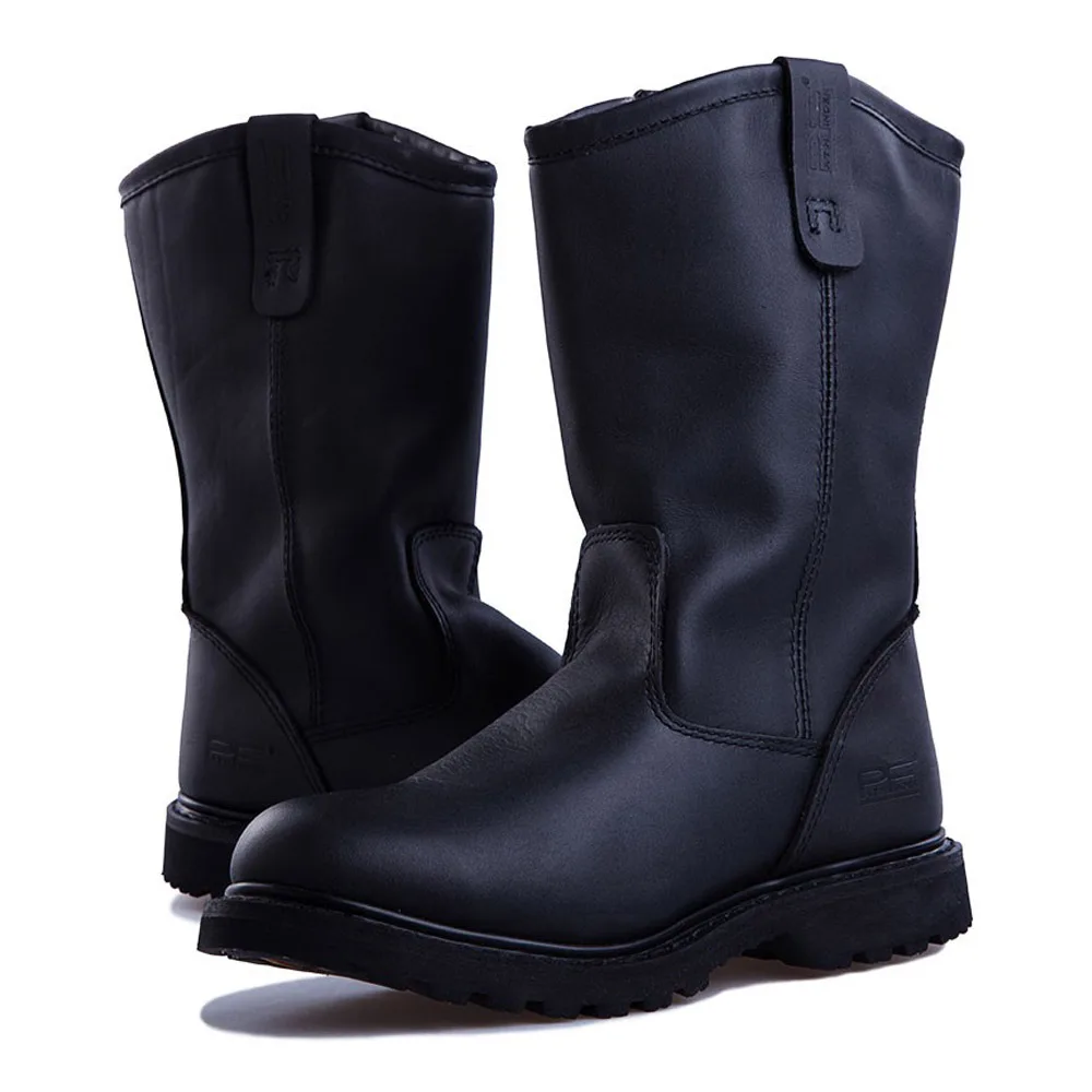 Leather Work Western - Pf ผู้ชายของแท้หนัง Goodyear-Welted บู๊ทส์รถจักรยานยนต์ฤดูหนาว Retro Western