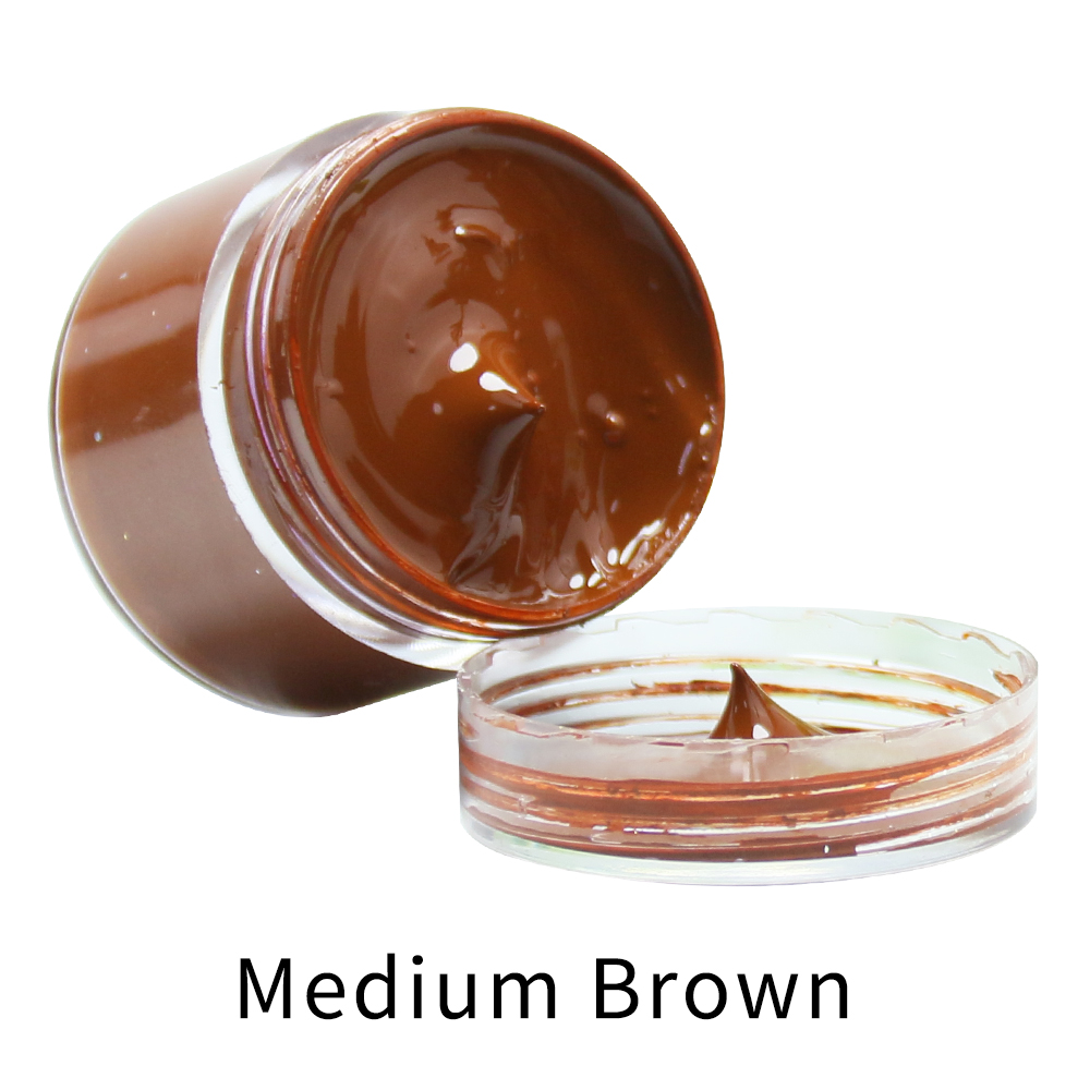 Leatherwork Diy - หนังสีน้ำตาลปานกลางสีย้อมสีผิวมัน DIY Professional สีหัตถกรรมเครื่องหนังกระเป๋าหนังโซฟาซ่อมรองเท้าเสริมสติ๊กเกอร์ติดโทรศัพท์มือถือ
