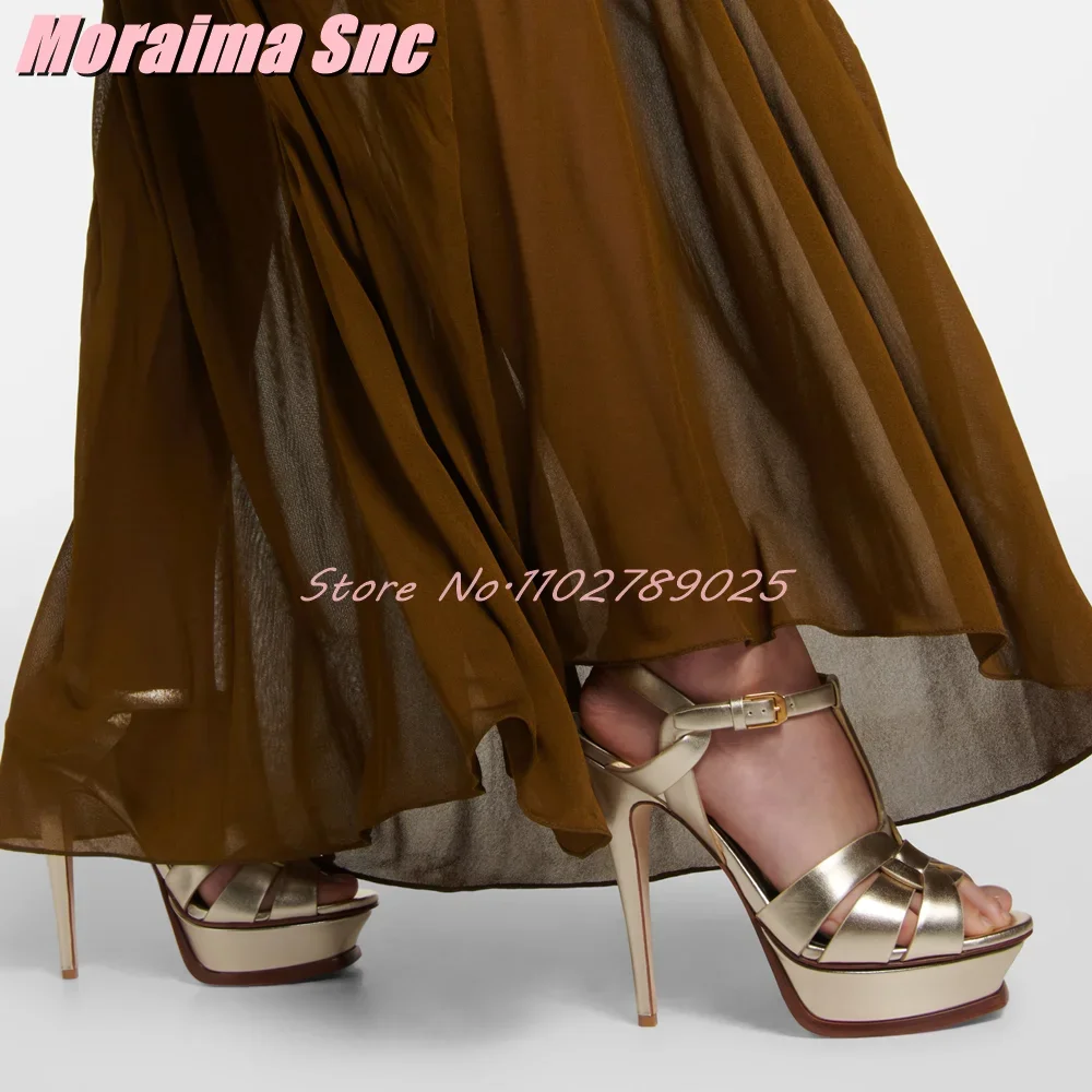 แพลตฟอร์ม Waeve T-strap Square - Leather Work Dress บทวิจารณ์และราคา