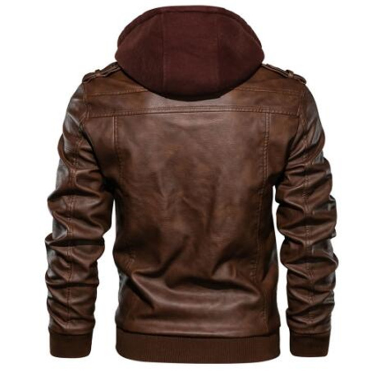เสื้อโค้ทมีฮู้ดสำหรับผู้ชาย แจ - Leather Work Jacket With Hood บทวิจารณ์และราคา