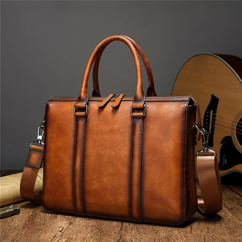 กระเป๋าเอกสารหนังแท้คุณภาพสูง  - Leather Work Laptop Bag บทวิจารณ์และราคา