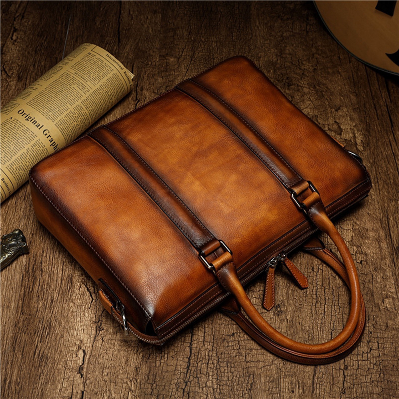 กระเป๋าเอกสารหนังแท้คุณภาพสูง  - Leather Work Laptop Bag บทวิจารณ์และราคา