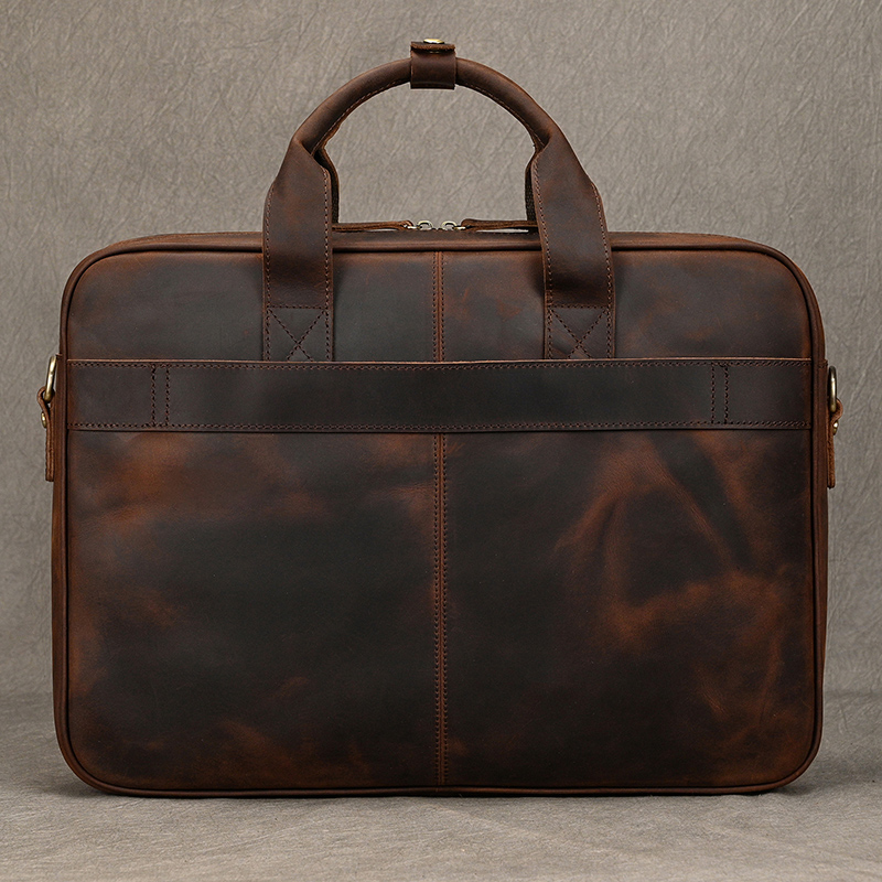 Crazy Horse หนังผู้ชายกระเป๋าเ - Leather Work Laptop Bag บทวิจารณ์และราคา