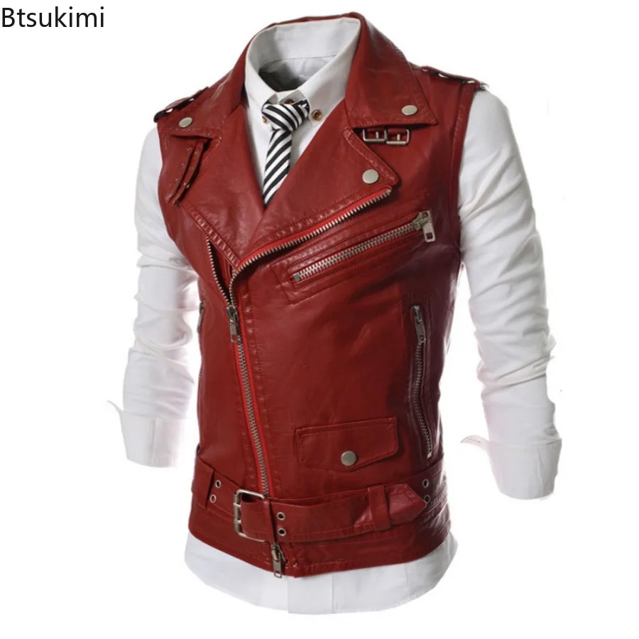 เสื้อกั๊กหนัง PU ลำลองสำหรับผู - Leather Work Vest บทวิจารณ์และราคา