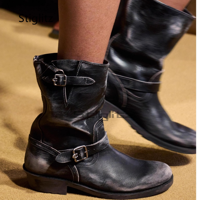 รองเท้าบูทคาวบอยสไตล์เรโทรสำหร - Leather Work Western บทวิจารณ์และราคา