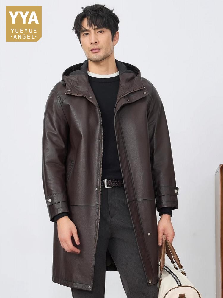 เสื้อแจ็คเก็ตหนังวัวแท้ทรงยาวม - Leather Work Jacket With Hood บทวิจารณ์และราคา