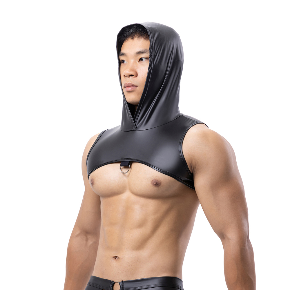 ผู้ชายหนัง Faux Hooded Fitness - Leather Work Vest บทวิจารณ์และราคา
