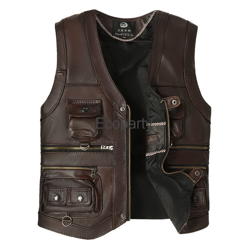 2024ฤดูใบไม้ร่วงฤดูหนาวหนังเสื - Leather Work Vest บทวิจารณ์และราคา